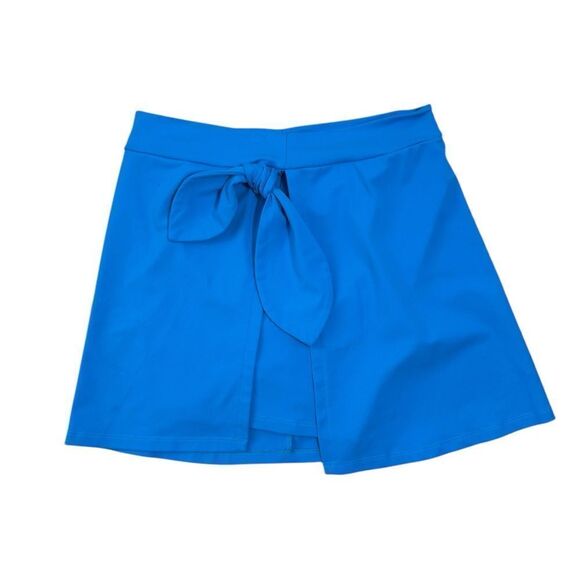 Susana Monaco Gorgeous Aquamarine Blue Side Tie Mini Skort - Picture 4 of 9